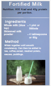 Fortified milk recipe